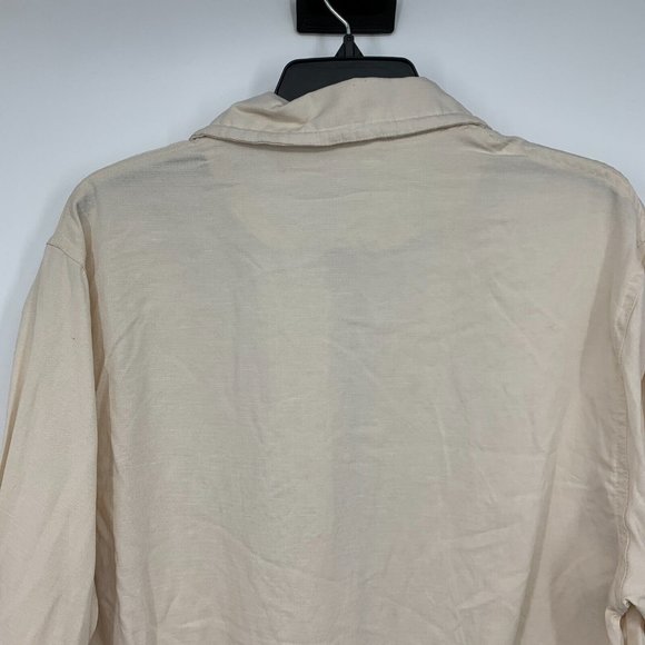 Blank NYC Jacket Beige Love Me Now Lyocell Linen Crop Full Zip - Picture 11 of 13